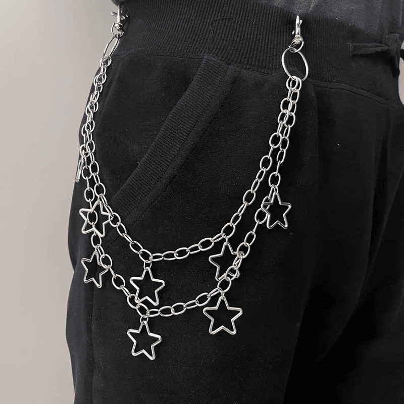 StreetEdge Metal Crescent Geometric Bag Chain For Men  Women 3