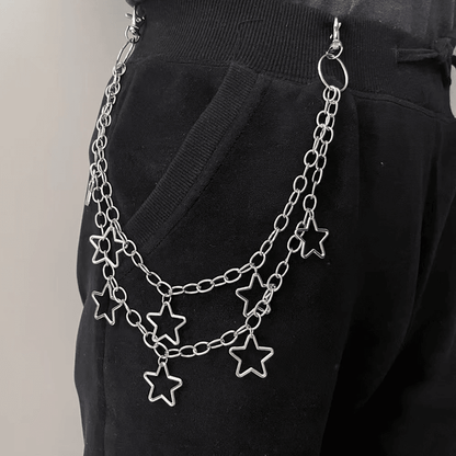 StreetEdge Metal Crescent Geometric Bag Chain For Men  Women 3