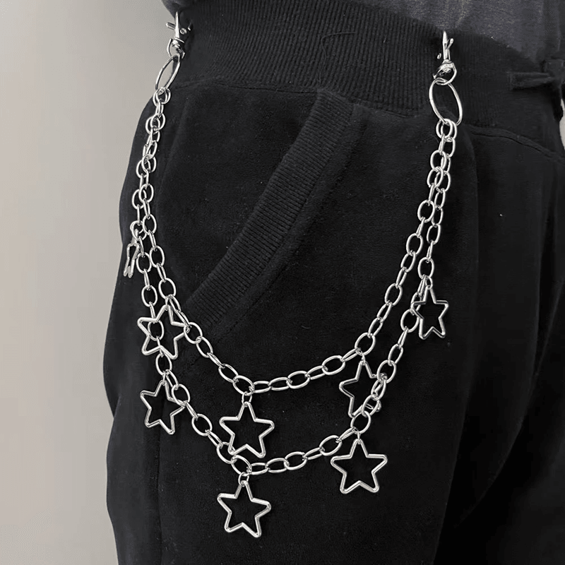 StreetEdge Metal Crescent Geometric Bag Chain For Men  Women 4