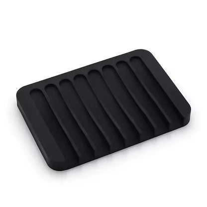 Silicone Self-Draining Soap Dish Holder for Shower, Bathroom & Kitchen