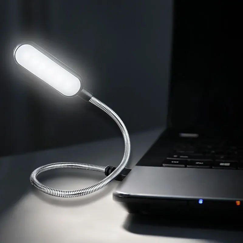 Flexible USB LED Book Light for Reading, Mini Table Lamp for Laptop, Power Bank, and Notebook PC