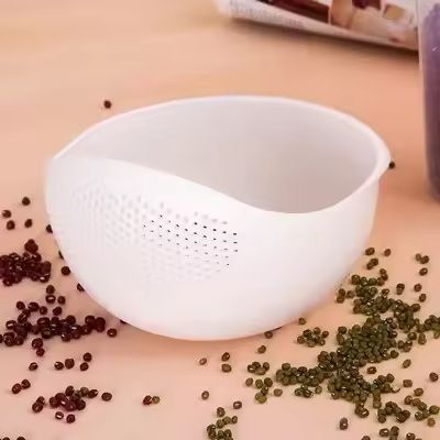 Rice Sieve  Kitchen Drain Basket With Handles  Stainless Steel Strainer Bowl 2