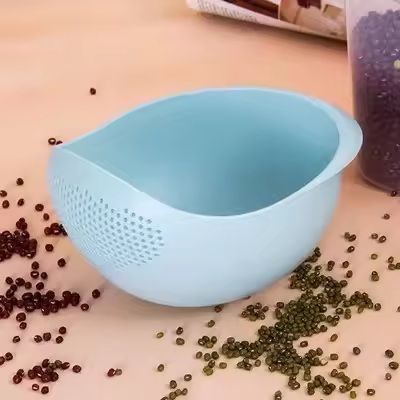 Rice Sieve  Kitchen Drain Basket With Handles  Stainless Steel Strainer Bowl 4