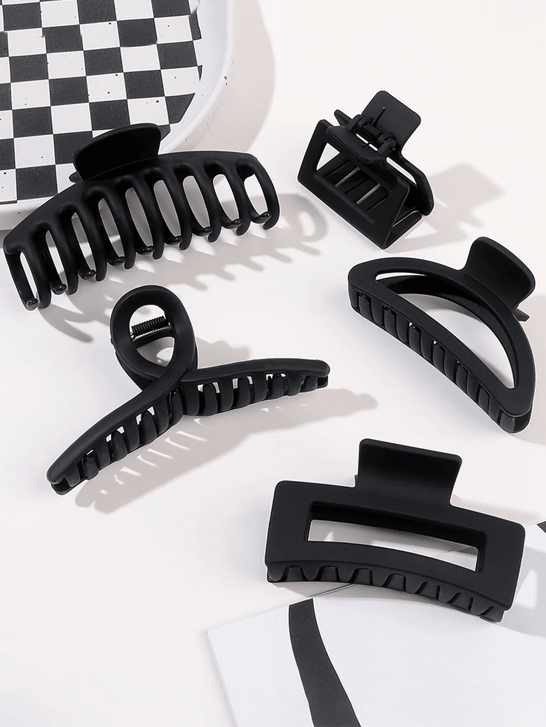 FlexiHold Mixed Shape Strong Grip Hair Claw Clips Set 6
