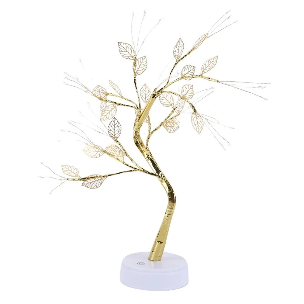 DIY LED Rose Leaf Table Lamp, USB Powered Christmas Tree Fairy Lights, Wedding and Party Home Decoration
