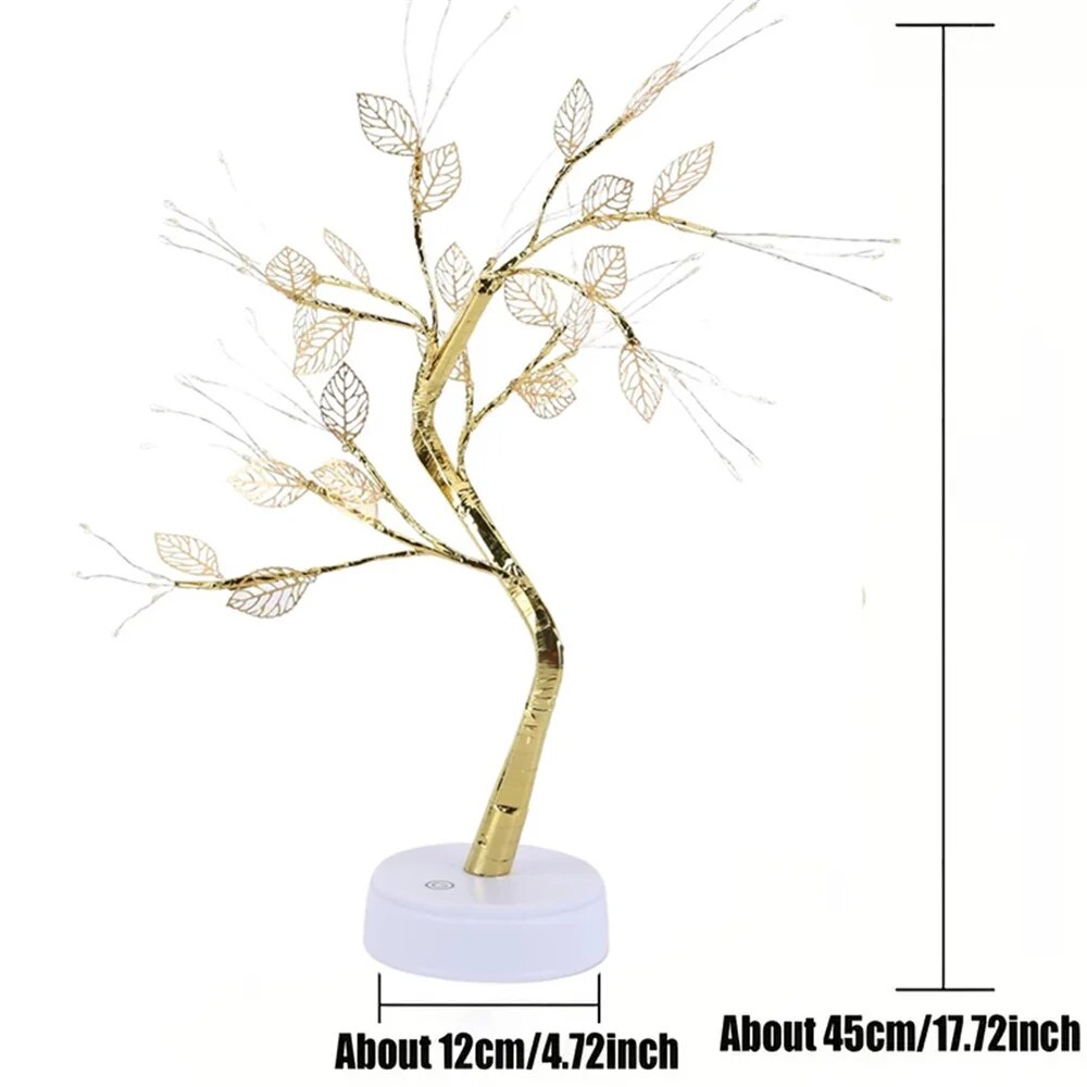 DIY LED Rose Leaf Table Lamp, USB Powered Christmas Tree Fairy Lights, Wedding and Party Home Decoration