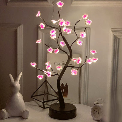 DIY LED Rose Leaf Table Lamp, USB Powered Christmas Tree Fairy Lights, Wedding and Party Home Decoration