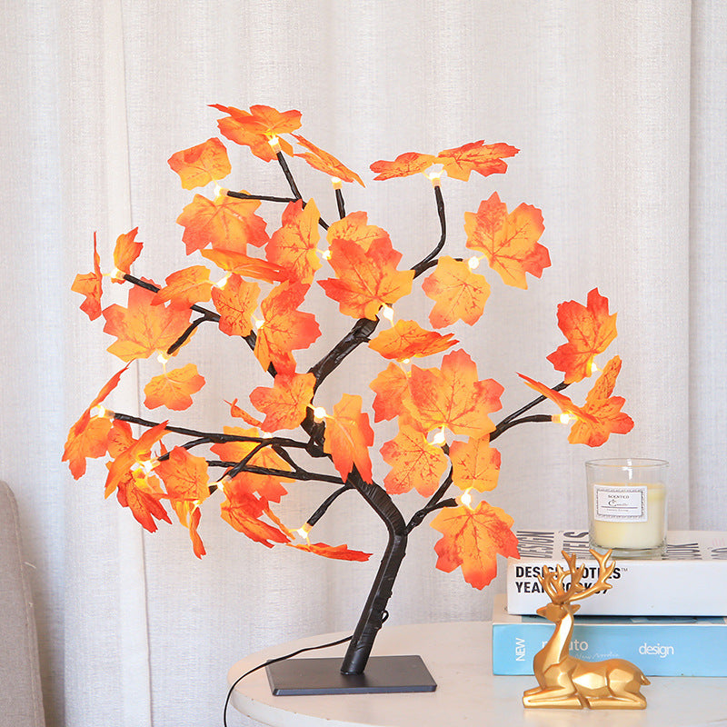 DIY LED Rose Leaf Table Lamp, USB Powered Christmas Tree Fairy Lights, Wedding and Party Home Decoration