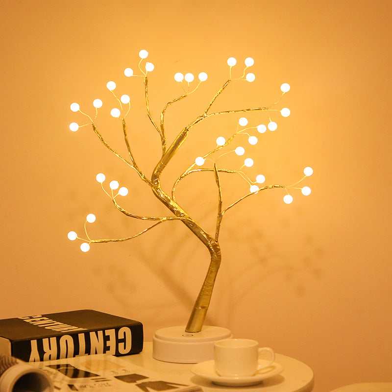 DIY LED Rose Leaf Table Lamp, USB Powered Christmas Tree Fairy Lights, Wedding and Party Home Decoration