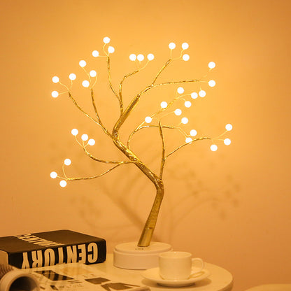DIY LED Rose Leaf Table Lamp, USB Powered Christmas Tree Fairy Lights, Wedding and Party Home Decoration