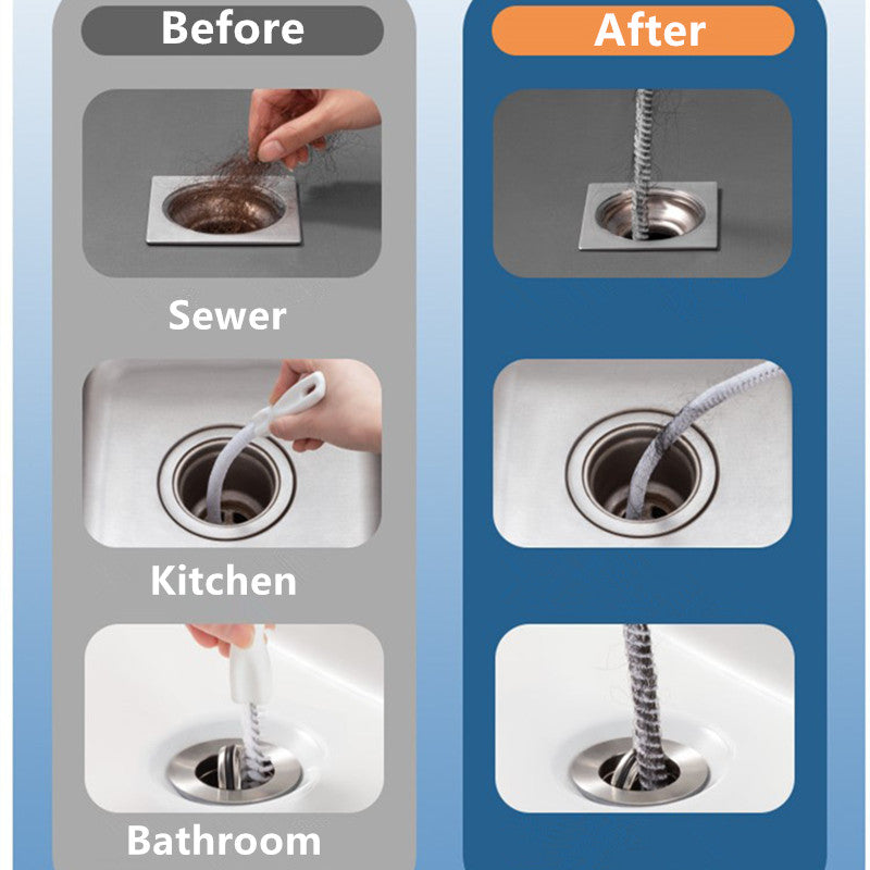 Hair Sewer Sink Cleaning Brush, Kitchen Clog Remover Tool, Drain Cleaner
