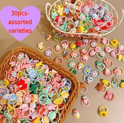 JoyBloom Girls High Elastic Decorative Hair Band Set – 30 Pieces
