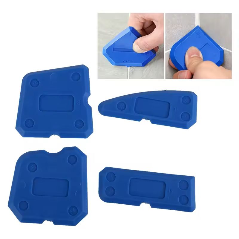 4Piece Caulking Tool Kit  Silicone Sealant Spreader  Tile Edge Scraper 14