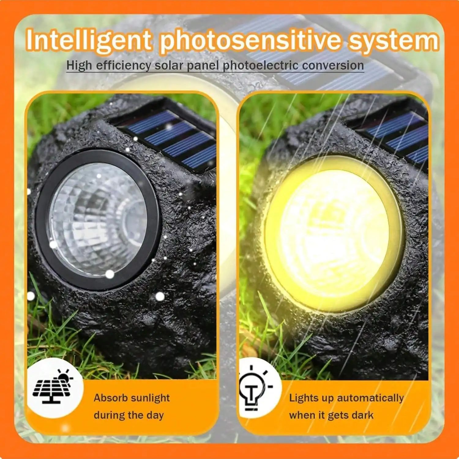 Solar LED Stone Light Waterproof Outdoor Landscape Spotlights Garden Lamp Waterproof Solar Lawn Lam 3