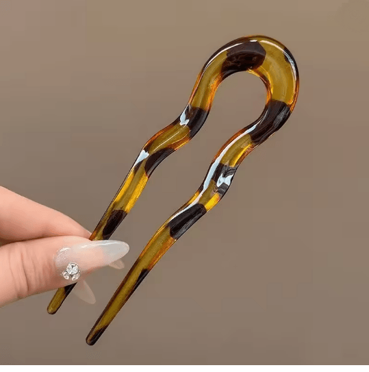 TerraShell U Shaped Tortoiseshell Hair Fork For Women  Girls 3