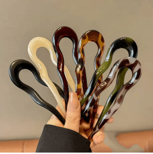 TerraShell U Shaped Tortoiseshell Hair Fork For Women  Girls 9