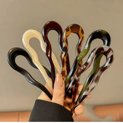TerraShell U Shaped Tortoiseshell Hair Fork For Women  Girls 9