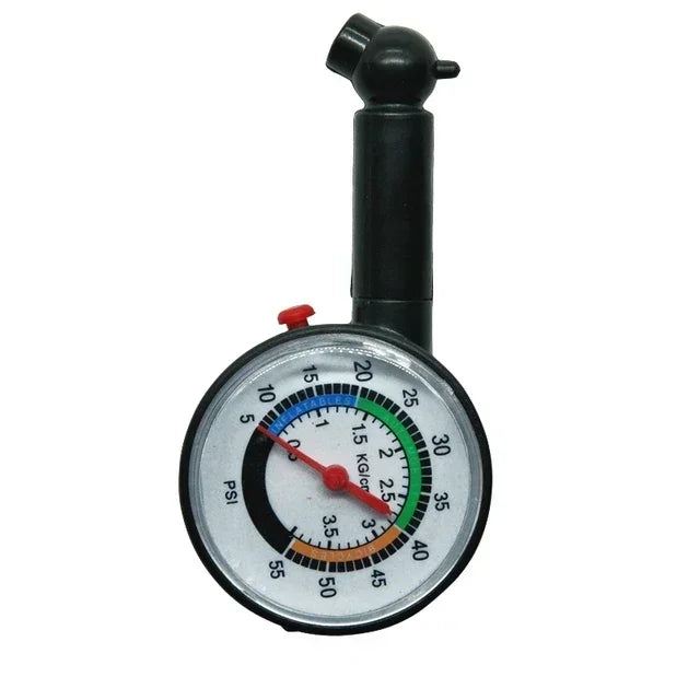 Professional Analog Tire Pressure Gauge - Car Motorcycle Bike Tyre Deflation Tool with Easy-Read Dial, Heavy-Duty Construction