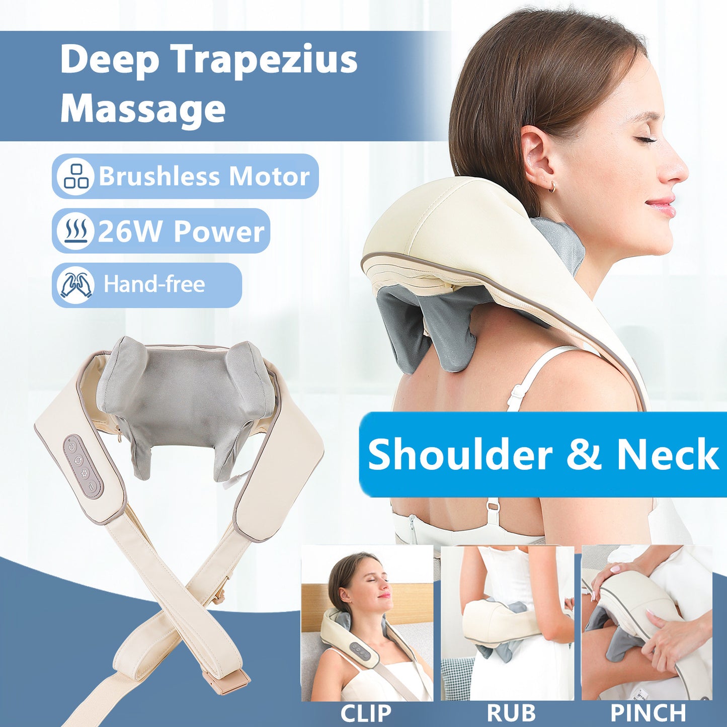 Neck And Shoulder Massager With Brushless Motor Wireless Shoulder And Back Kneading Shawl 1
