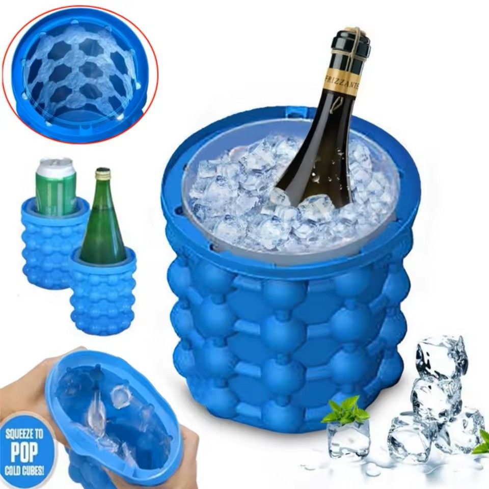 2in1 Silicone Ice Cube Maker  Serving Bucket 1