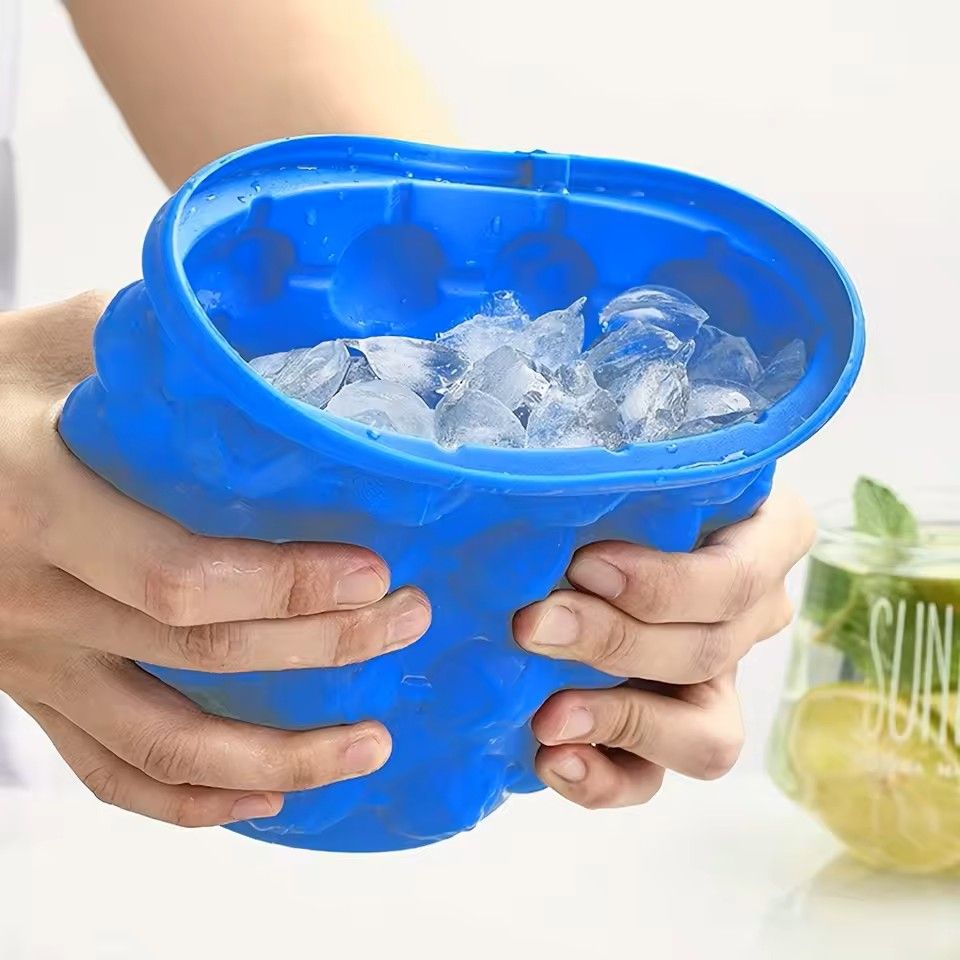 2in1 Silicone Ice Cube Maker  Serving Bucket 4