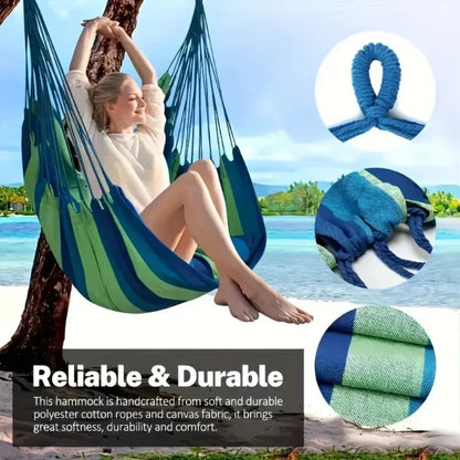 Thick Canvas Outdoor Portable Swing Hammock For Camping Lounging  Sleeping 1