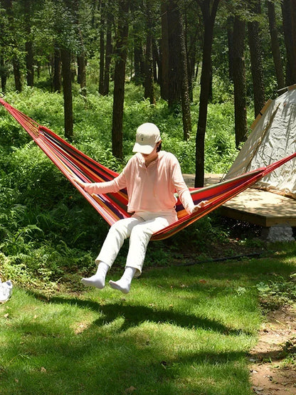 Thick Canvas Outdoor Portable Swing Hammock For Camping Lounging  Sleeping 2