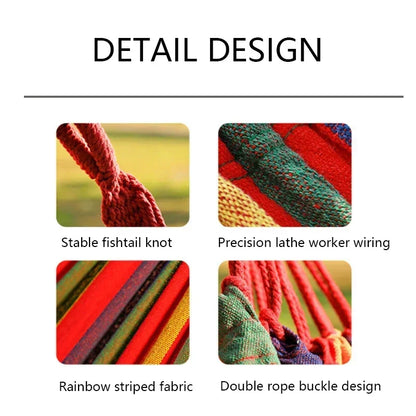 Thick Canvas Outdoor Portable Swing Hammock For Camping Lounging  Sleeping 3