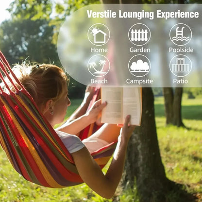 Thick Canvas Outdoor Portable Swing Hammock For Camping Lounging  Sleeping 5