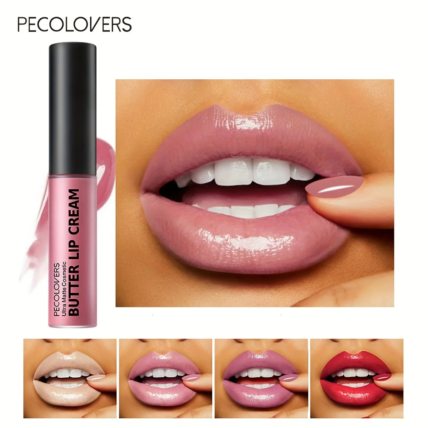 Long Lasting Nude Lip Makeup, Hydrating Lip Gloss, Butter Gloss Non-Sticky Lip Gloss with Essential Oil