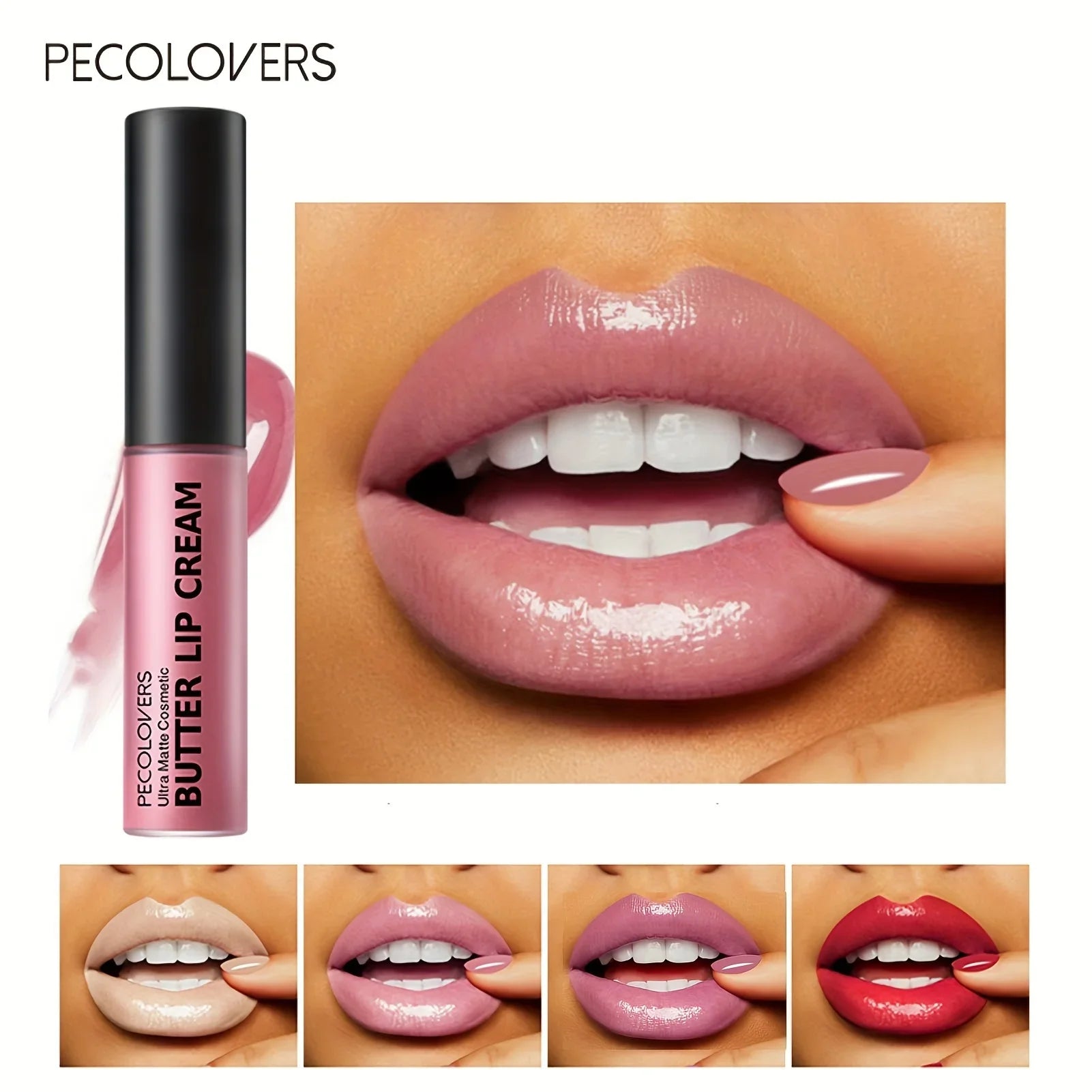Long Lasting Nude Lip Makeup, Hydrating Lip Gloss, Butter Gloss Non-Sticky Lip Gloss with Essential Oil