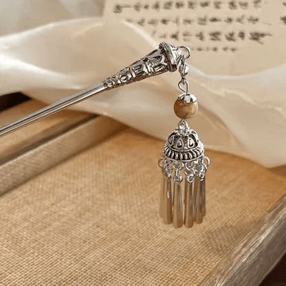 InkBloom Neo Chinese Flower Tassel Hair Stick For Women 9