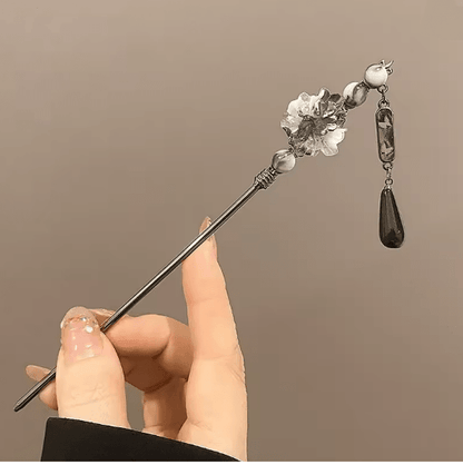 InkBloom Neo Chinese Flower Tassel Hair Stick For Women 5