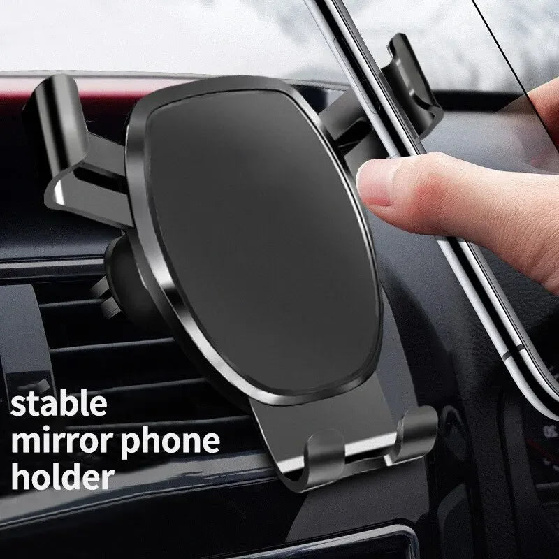 Gravity Sensor Car Holder, Mobile Phone Holder Air Outlet with Metallic, Frosted Simplicity, and Solid Design