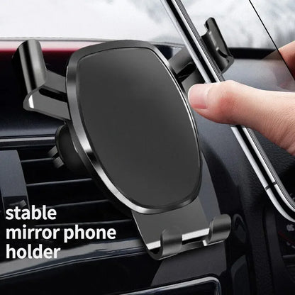 Gravity Sensor Car Holder, Mobile Phone Holder Air Outlet with Metallic, Frosted Simplicity, and Solid Design