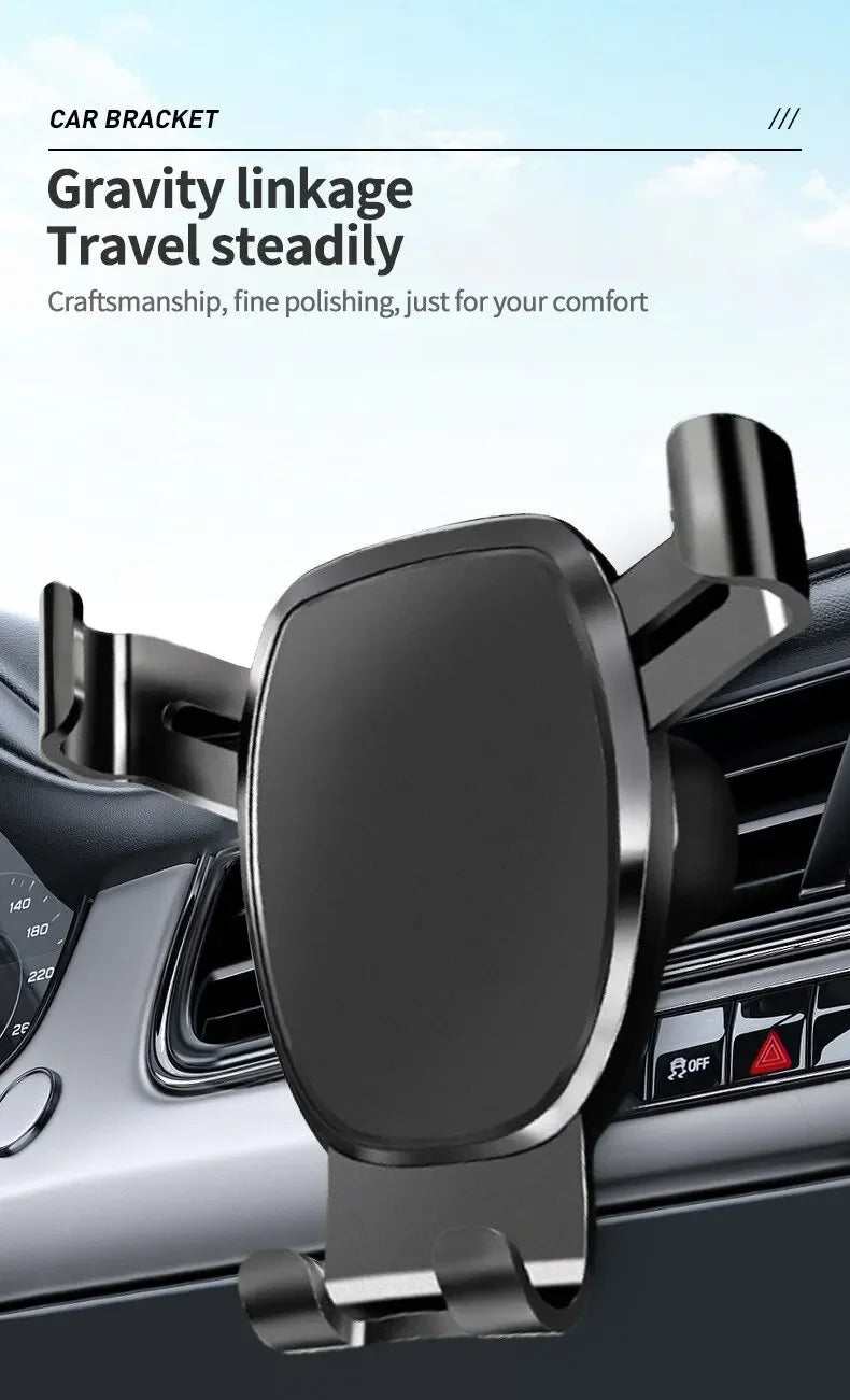 Gravity Sensor Car Holder Mobile Phone Holder Air Outlet With Metallic Frosted Simplicity And Solid 1