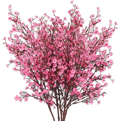 Artificial Sakura Flower Silk Petal, New Year Front Door Decoration Hanging Bow, Imitation Linen Ribbon Big Bow Material