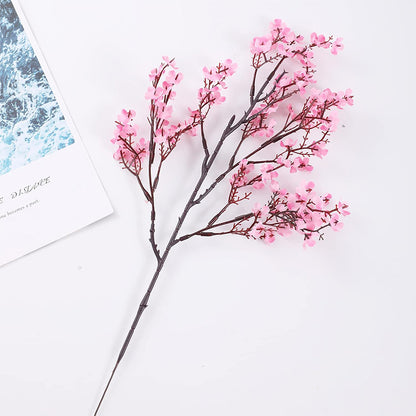 Artificial Sakura Flower Silk Petal, New Year Front Door Decoration Hanging Bow, Imitation Linen Ribbon Big Bow Material