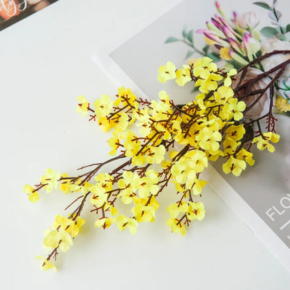 Artificial Sakura Flower Silk Petal, New Year Front Door Decoration Hanging Bow, Imitation Linen Ribbon Big Bow Material