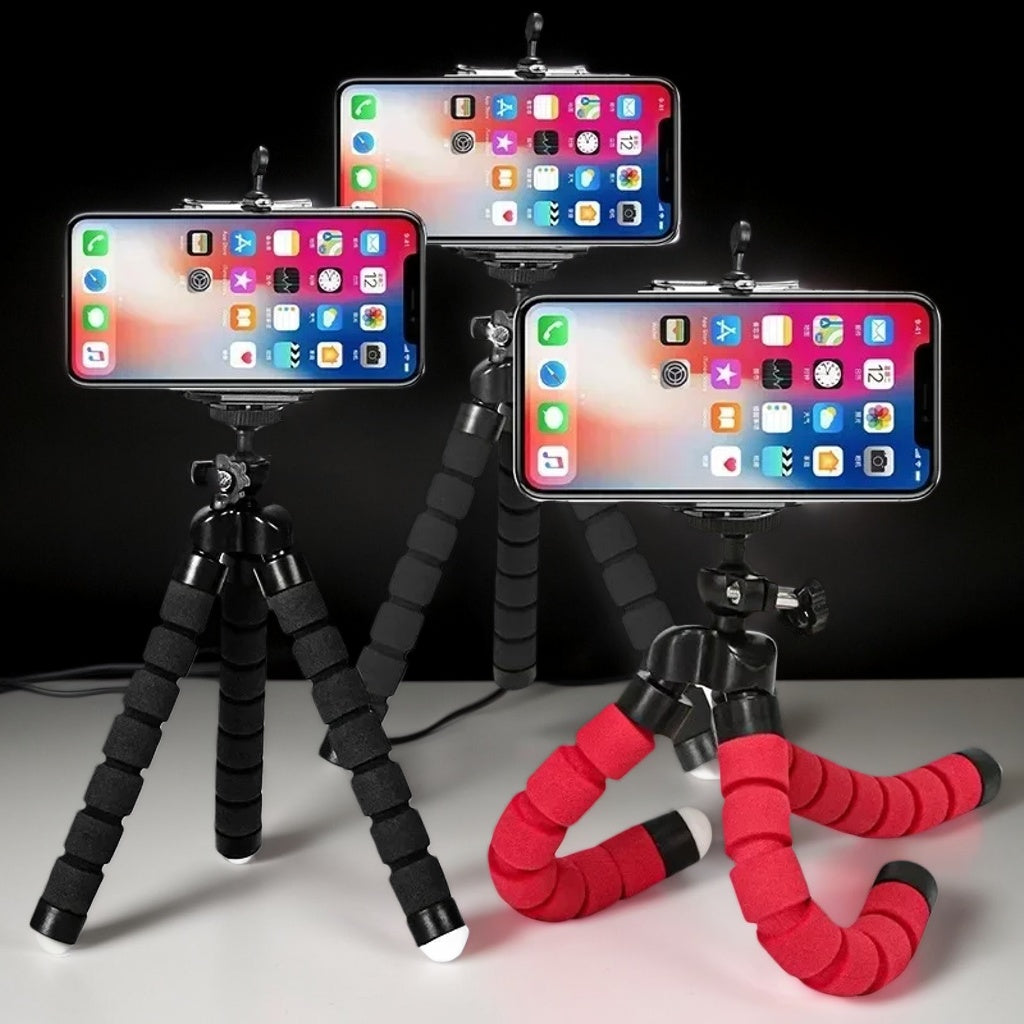 Universal Lazy Phone Holder - Sponge Octopus Tripod with Portable Camera Clip for Hands-Free Convenience