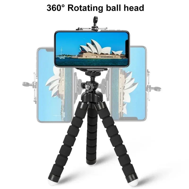 Universal Lazy Phone Holder - Sponge Octopus Tripod with Portable Camera Clip for Hands-Free Convenience