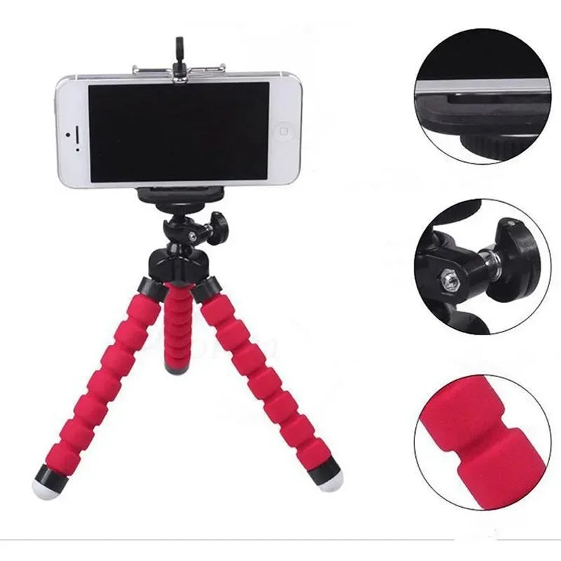 Universal Lazy Phone Holder - Sponge Octopus Tripod with Portable Camera Clip for Hands-Free Convenience