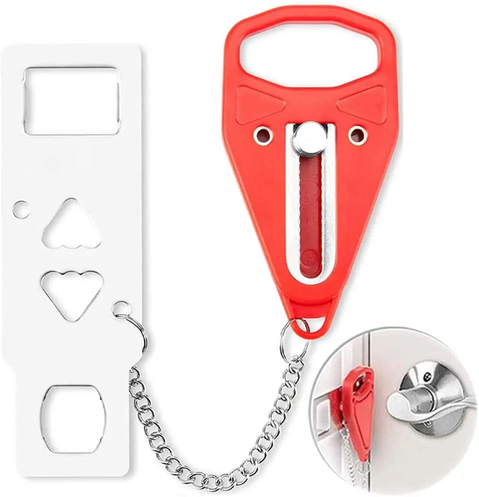 Portable Travel Safety Door Lock, Universal Sleep Security Lock for Travelers and Families