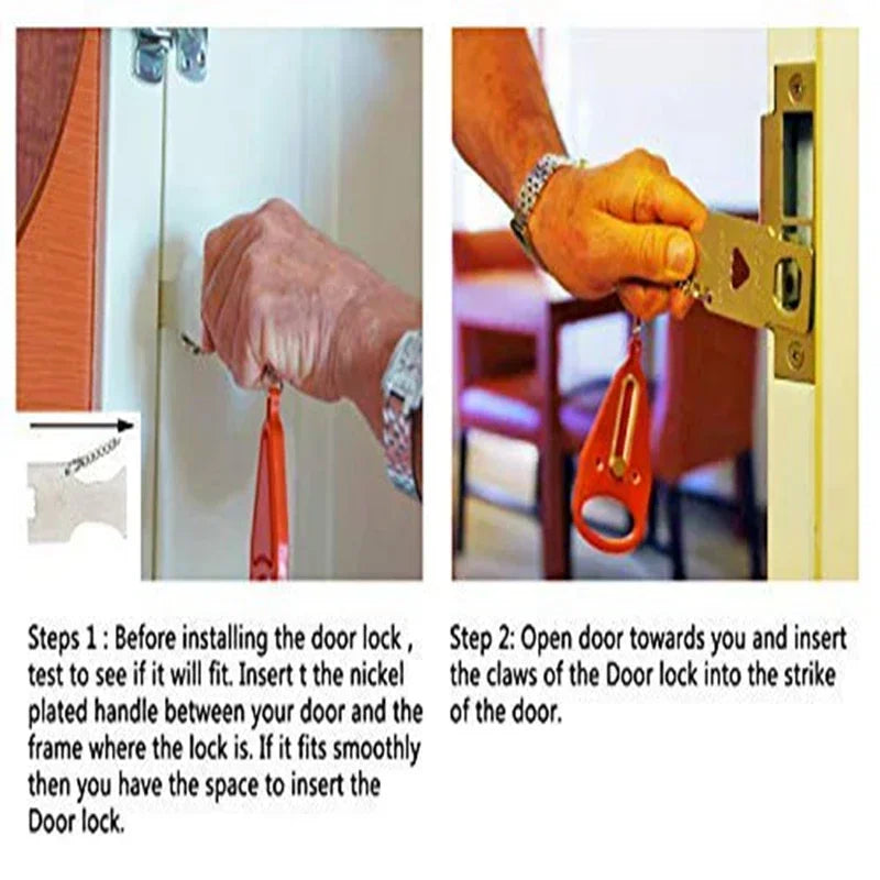 Portable Travel Safety Door Lock, Universal Sleep Security Lock for Travelers and Families