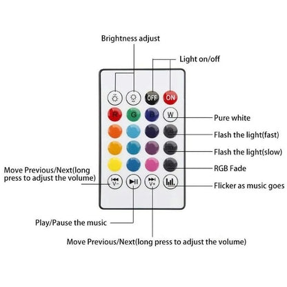 Color Changing LED Bluetooth Speaker Lamp, Smart Light Bulb with Remote Control for Mood Lighting