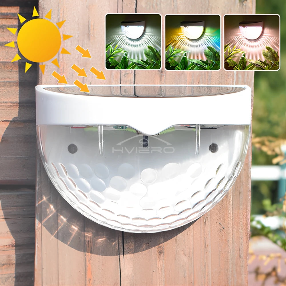 Outdoor LED Solar Fence Lamp Waterproof Wall Lights Warm White Path Lighting For Fence And Terrace 4