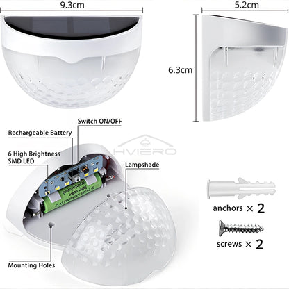Outdoor LED Solar Fence Lamp Waterproof Wall Lights Warm White Path Lighting For Fence And Terrace 5