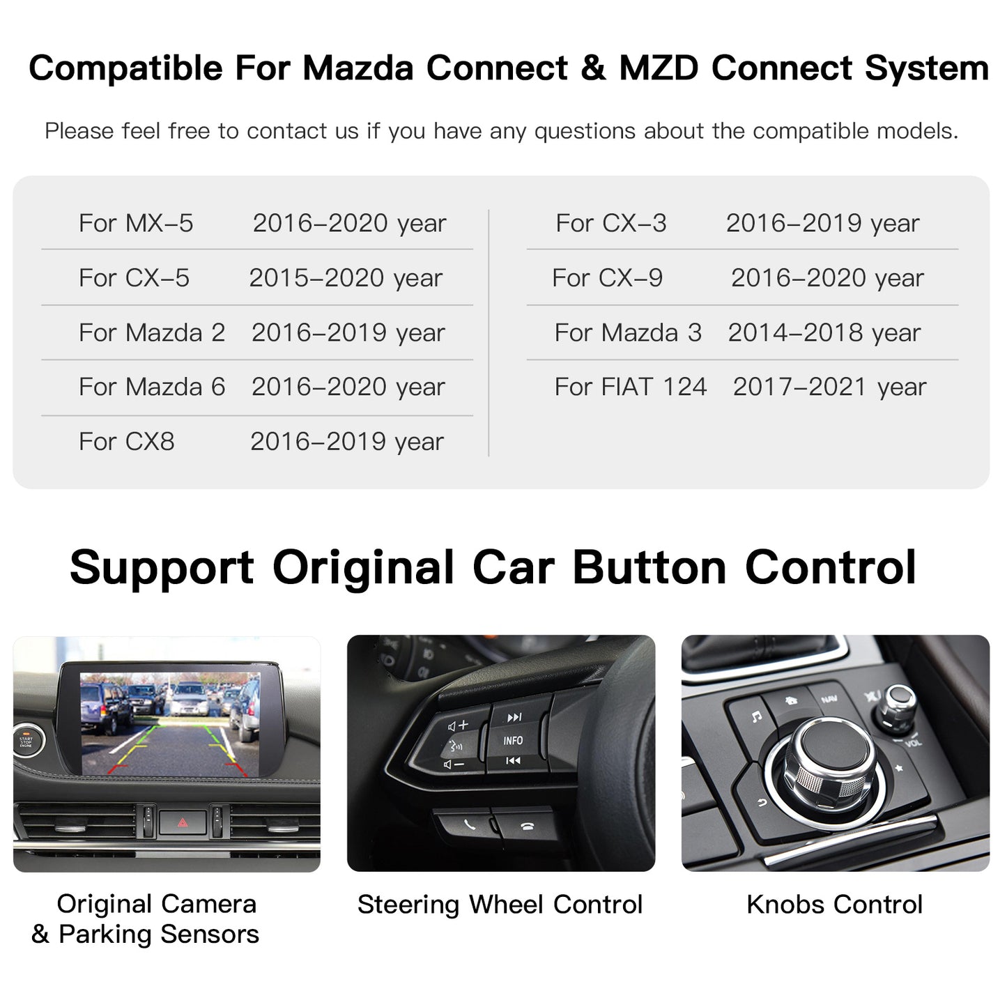 Wireless Type-C CarPlay and Android Auto Adapter UBS Hub, OEM for Mazda Retrofit Kit for Mazda