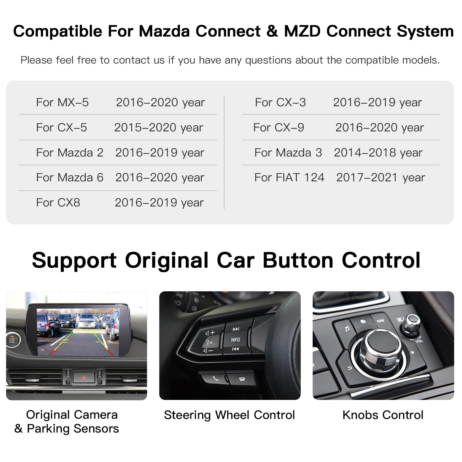 Wireless Type-C CarPlay and Android Auto Adapter UBS Hub, OEM for Mazda Retrofit Kit for Mazda