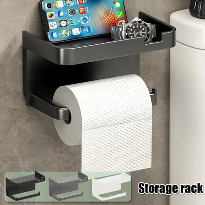 Toilet Paper Holder, Kitchen Towel Rack, Phone Storage, Bathroom Wall-Mounted Organiser, Seasoning Bottles Rack